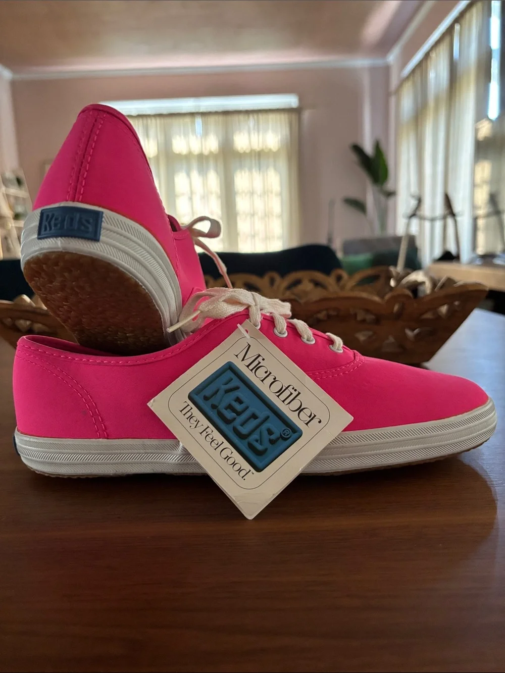 VINTAGE 90’S PINK MICROFIBER KEDS OXFORD SNEAKERS